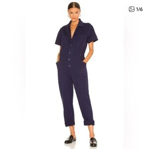 Pistola Grover Jumpsuit Navy Blue Button-Up size large